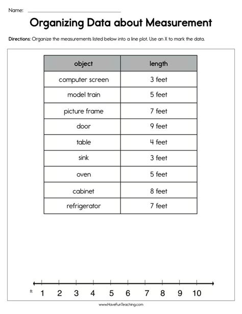 Organizing Data About Measurement Worksheet By Teach Simple