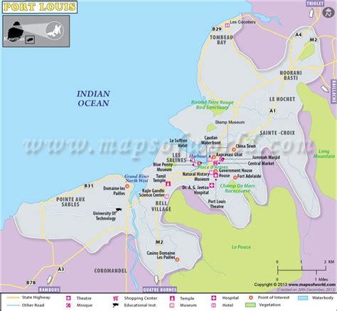 Port Louis Mauritius Map - Islands With Names