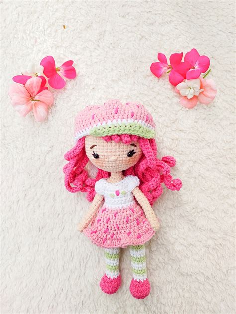 Crochet Pattern Strawberry Doll Amigurumi Pdf English And Etsy