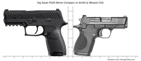 Sig Sauer P320 Nitron Compact Vs Smith And Wesson Csx Size Comparison Handgun Hero