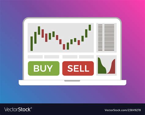 Trading candlestick chart buy and sell buttons Vector Image