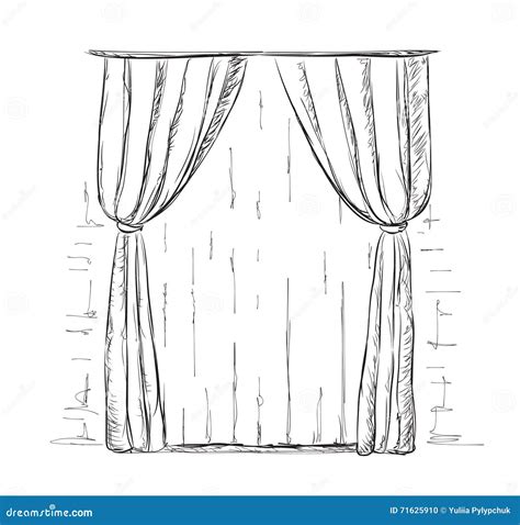 Hand Drawn Curtains Sketch Stock Vector Illustration Of Stage