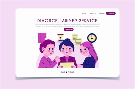 P Gina De Inicio Del Servicio De Abogado De Divorcio Vector Gratis