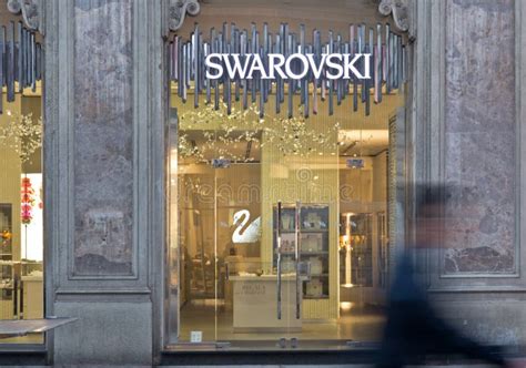 Swarovski Jewelry Store Illuminated Editorial Stock Photo Image Of