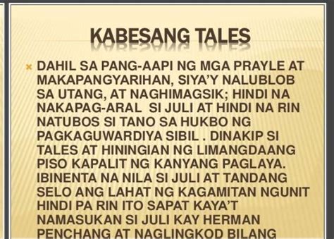 anong klaseng kabesa de Barangay si Kabesang tales? -Mag bigay ng 4 na ...