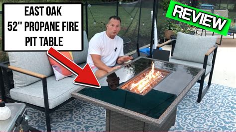 EAST OAK 52 Propane Fire Pit Table 60 000 BTU Gas Firepit YouTube