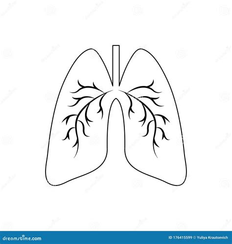 Human Lungs Doodle Icon Drawing By Hand Coloring Book Vector