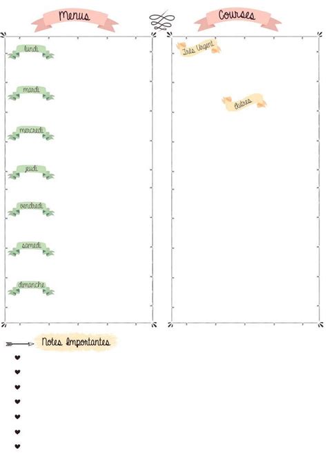 Planning Menu De La Semaine A Imprimer Gamboahinestrosa