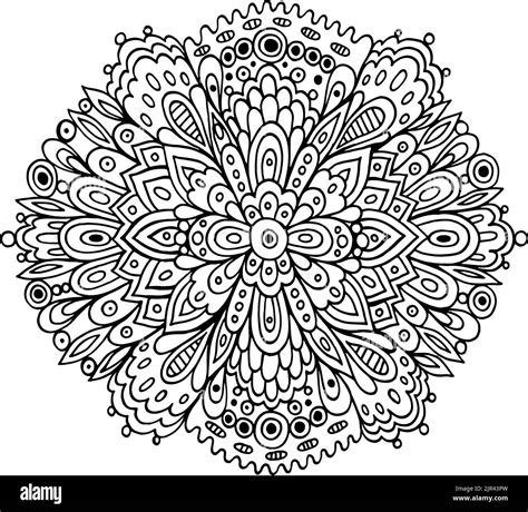 Mandala Floral Avec Fleurs Et Feuilles Page De Coloriage Doodle