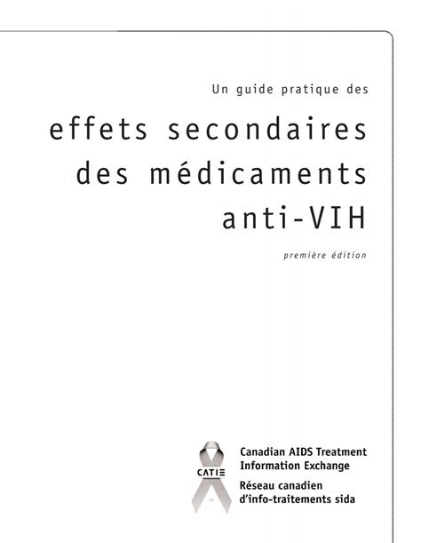 effets secondaires des mÃdicaments anti VIH CATIE