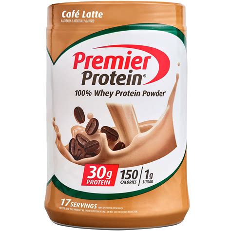 Premier Protein 100% Whey Protein Powder, Café Latte, 30g Protein, 23.9