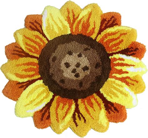 Amazon Ukeler Sunflower Bath Rug For Bathroom Washable Soft