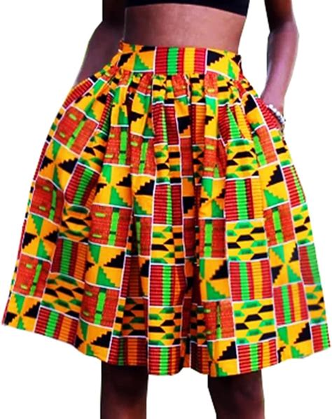 African High Waist Flaired Skirts