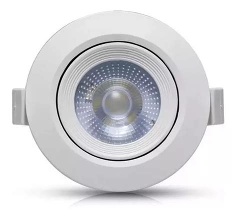 Kit 10 Spot C Led Dicróica Cob Embutir Teto 7w Direcionável