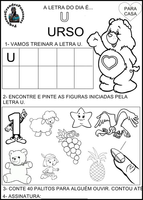 Atividades Letra U Educação Infantil