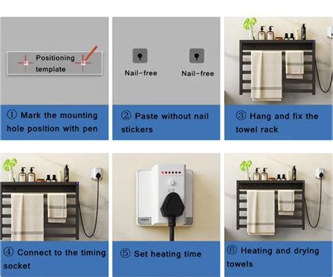 Modern Bathroom Electric Heated Towel Rack With Shelf Electric Towel ...