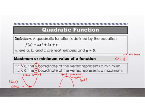 Lesson 1 Cdwf Quadratic Function Definition A Quadratic Function