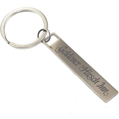 Logo Engraved Bar Key Tag Stainless Steel Promotional Key Tags