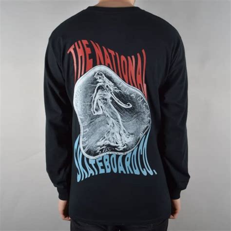 The National Skateboard Co Franc Longsleeve Skate T Shirt Black