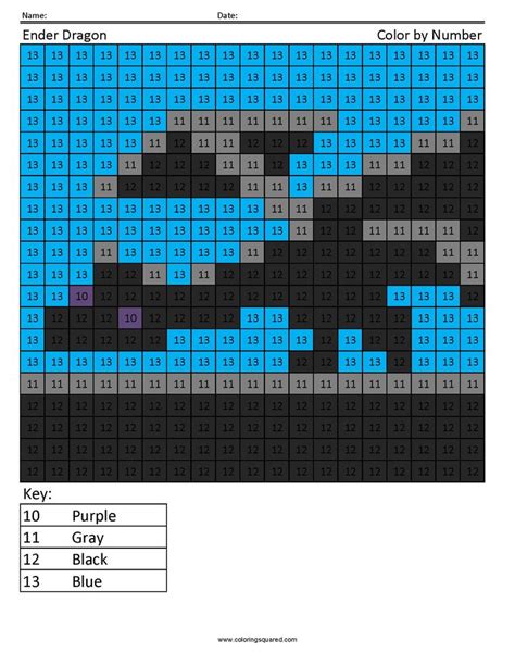 Minecraft Color By Number Printables