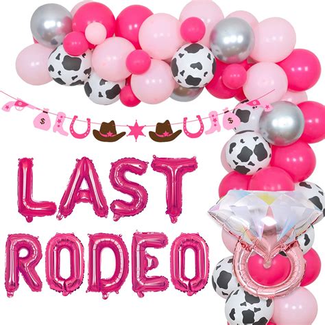 Buy Western Theme Last Rodeo Bachelorette Party Decorations - Balloon Garland Arch Kit Pink with ...