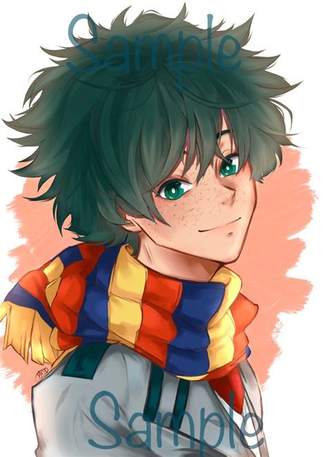 My Hero Academia Deku In All Might Scarf Art Print Etsy