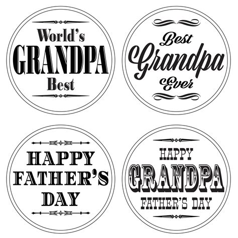 Grandpa Fathers Day Graphics On White Circles 2612097 Vector Art At