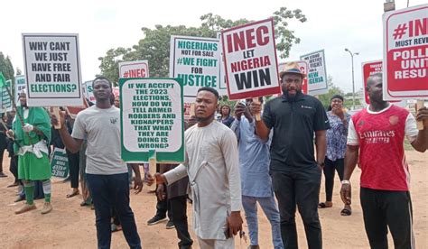 Photos Fresh Protest Erupts In Abuja Over Presidential Election