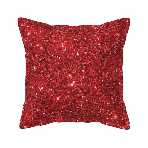 Bingfone Decorative Pillow Covers 20"X20" Red Glitter Couch Pillow ...