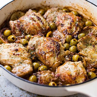 Saucy Skillet Chicken With Lemons And Olives Recipe Skillet Chicken