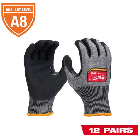 MILWAUKEE L 9 ANSI Cut Level A8 Cut Protection Dipped Gloves