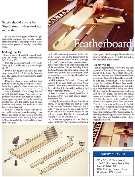 Table Saw Featherboard Jig WoodArchivist