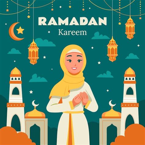 Premium Vector | Flat illustration for islamic ramadan celebration