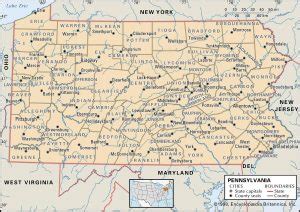 Printable County Map Of Pennsylvania