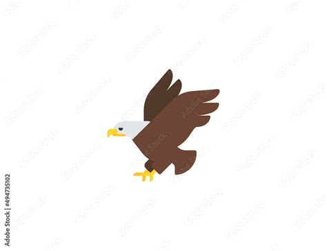 Eagle vector flat emoticon. Isolated Eagle emoji illustration. Eagle ...