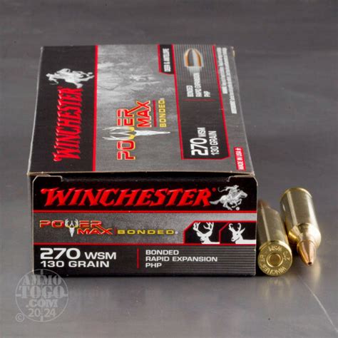 270 Win Short Mag Ammunition For Sale Winchester 130 Grain Hollow Point 20 Rounds