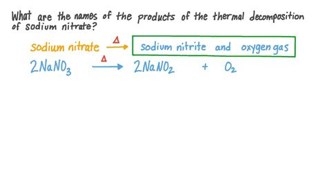 Decomposition Of Sodium Nitrate