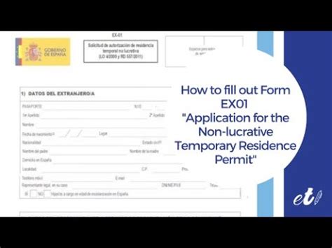 How To Fill Out Modelo EX01 Application For The Non Lucrative