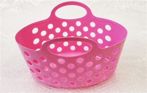 Plastic Baskets with Dual Handle Storage Baskets – Baby Pink | Hangersrus