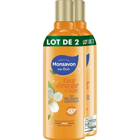 MONSAVON Gel Douche Fleur D Oranger 2x300ml Pas Cher Auchan Fr