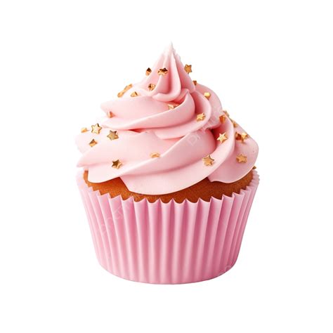 Pink Cupcake With Sprinkles And Star Decoration On Top Cupcake Food