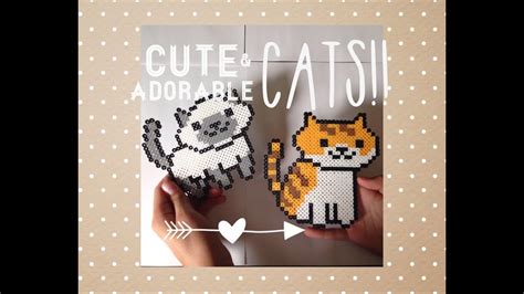 In Perler Bead Cat Tutorial Cute Sitting And Standing Cats Youtube