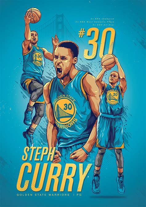 An Illustration Of Stephen Curry And His Teammates In The Air With