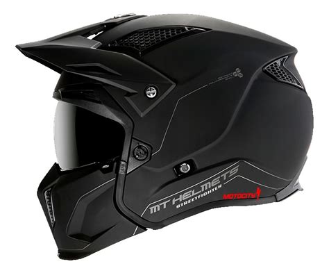 Casco Modular Para Moto Mt Helmets Streetfighter Solid Negro Meses