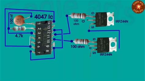 12v Dc To 220v Ac Inverter Using Irfz44n Mosfet Youtube