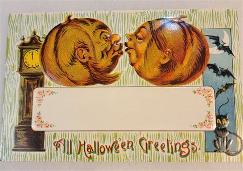 Vintage Halloween Postcards, Black Cat Halloween Card, Witch Halloween ...