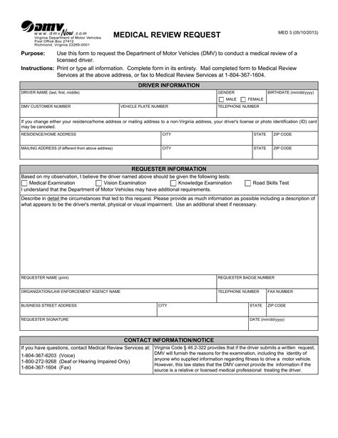 Dmv Form Med Fill Out Printable Pdf Forms Online