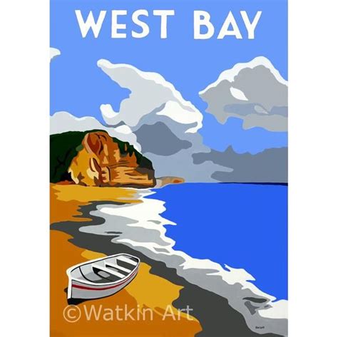 Vintage Inspired Print Of West Bay Bridport Featured In Tv Series