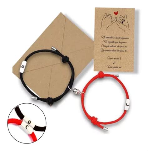 Set Pulseras Pareja Magnetica Luna Y Sol Regalo Novio