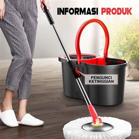 Jual Spin Mop Alat Pel Lantai Dan Ember Putar Peras Otomatis Spin Mop